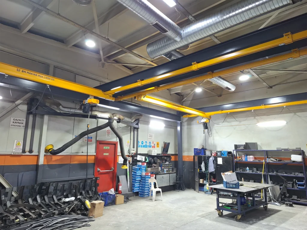 BM Makina DOF Robotics Üretim Hattı Ergonomi Projesi-4 DOF Robotics Üretim Hattı Ergonomi Projesi: BKB Hafif Vinç Sistemi